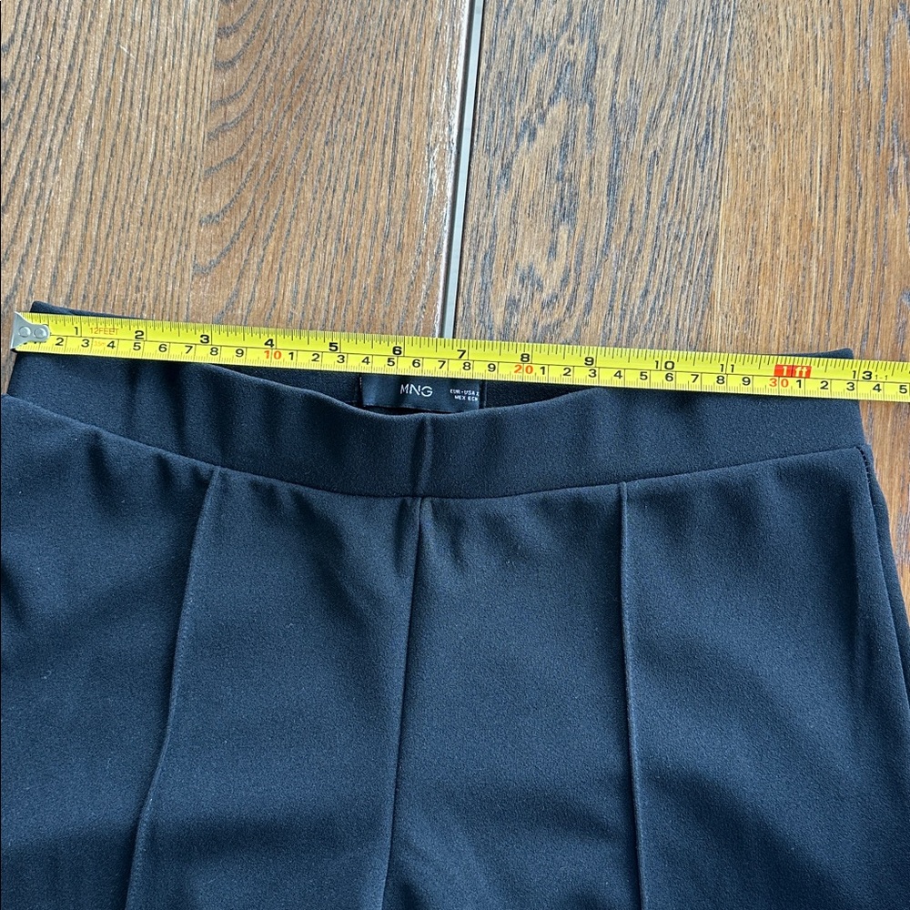 MNG Black Pants Center Detail Elastic Waist Wide Leg Workcore Whimsigoth Classic - Picture 11 of 13